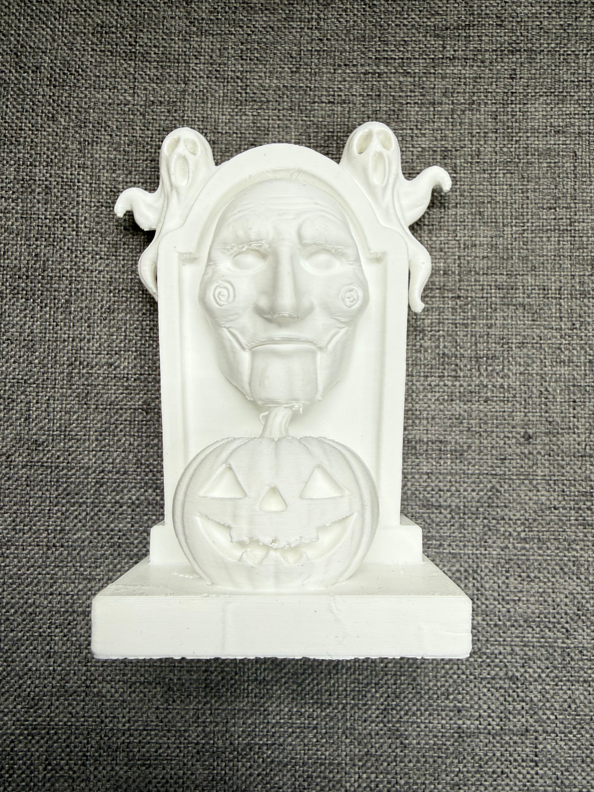 Billy the Puppet Horror Tombstone – 10cm 3D Printed Display Piece | Ready to Paint