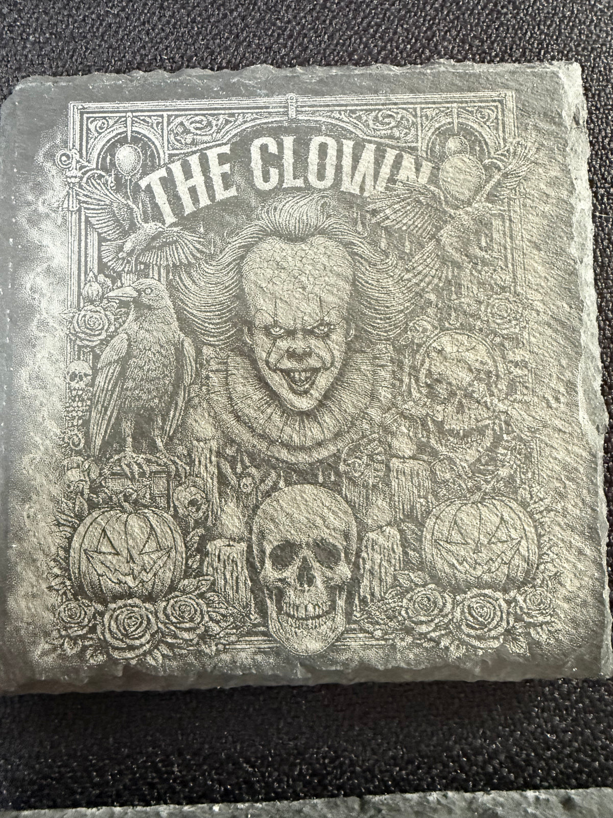 Ultimate Horror & Cult Icon Laser Engraved Slate Coaster Set (6 Pack) – Fan Gift