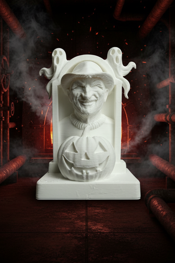Freddy Krueger Horror Tombstone – 10cm 3D Printed Display Piece | Ready to Paint