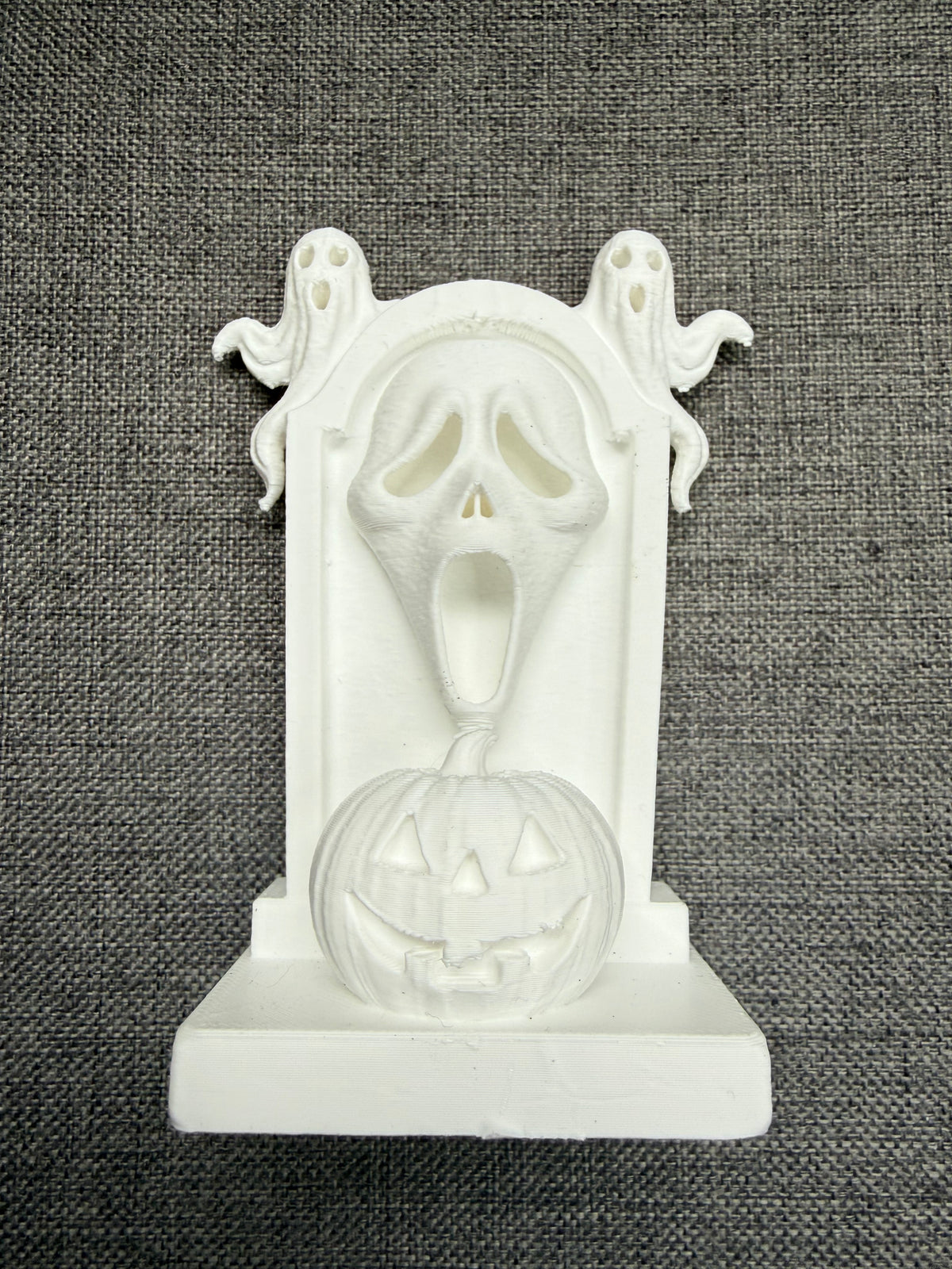 Ghostface Horror Tombstone – 10cm 3D Printed Display Piece | Ready to Paint