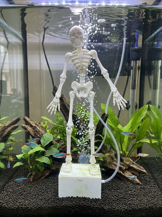 Dancing Skeleton Aquarium Aerating Ornament - Bubbling Fish Tank Decoration & Gift